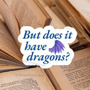 Dragons Bookish Sticker Romance Fantasy Sword Faerie Kindle Romantasy Gothic